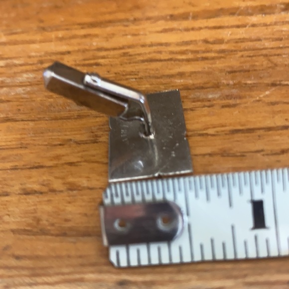 VTG SWANK sterling silver marked rectangular angled back cuff links - Picture 6 of 7